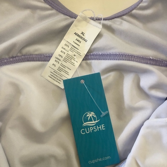 CUPSHE Women's Colorblock Keyhole Cutout One Piece Swimsuit Size XL - Picture 6 of 11